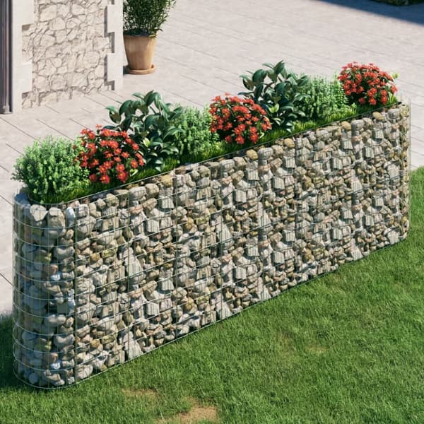 vidaXL gabion-højbed 330x50x100 cm galvaniseret jern -  Plantekrukker