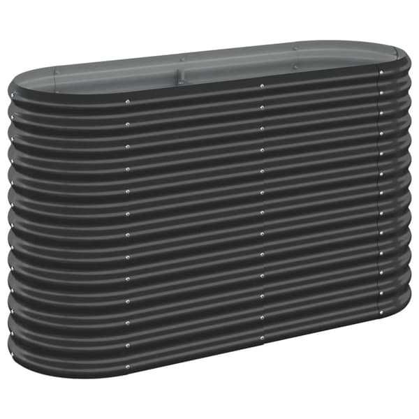 vidaXL plantekasse 114x40x68 cm pulverlakeret stål antracitgrå -  Plantekrukker