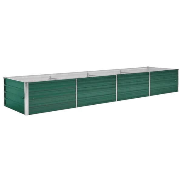 vidaXL Korotettu kukkalaatikko galvanoitu teräs 320x80x45 cm vihreä -  Kukkaruukut & istutuslaatikot