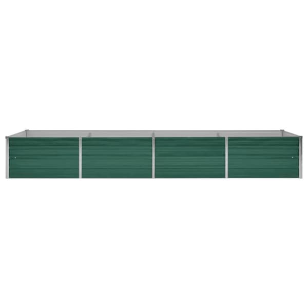 vidaXL Korotettu kukkalaatikko galvanoitu teräs 320x80x45 cm vihreä -  Kukkaruukut & istutuslaatikot