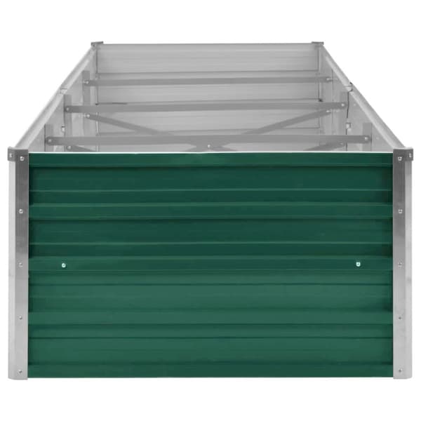 vidaXL Korotettu kukkalaatikko galvanoitu teräs 320x80x45 cm vihreä -  Kukkaruukut & istutuslaatikot