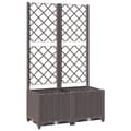 Miniatyrbillede 3 af 9: vidaXL plantekasse med espalier 80x40x136 cm PP brun -  Plantekrukker