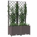 Miniatyrbillede 4 af 9: vidaXL plantekasse med espalier 80x40x136 cm PP brun -  Plantekrukker
