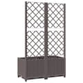 Miniatyrbillede 7 af 9: vidaXL plantekasse med espalier 80x40x136 cm PP brun -  Plantekrukker