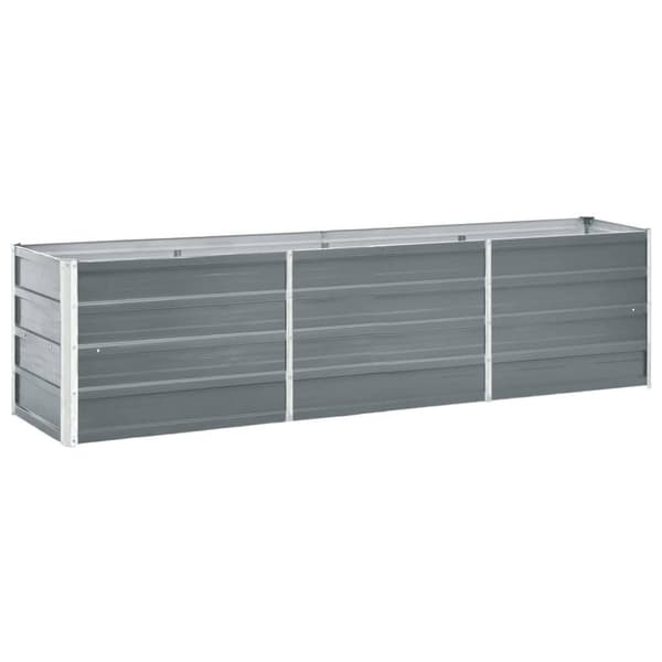 vidaXL forhøjet plantekasse 240x40x45 cm galvaniseret stål grå - Plantekrukker