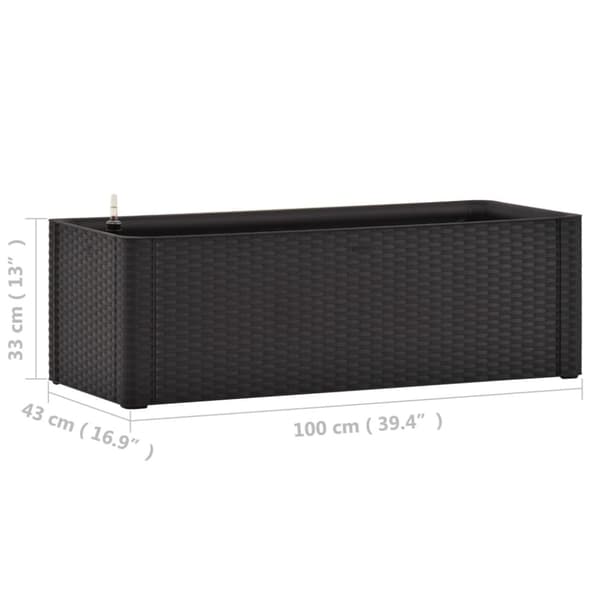 vidaXL Upphöjd odlingslåda med självbevattning antracit 100x43x33 cm -  Krukor & odlingslådor