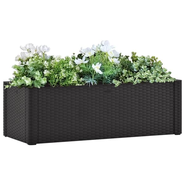 vidaXL Upphöjd odlingslåda med självbevattning antracit 100x43x33 cm -  Krukor & odlingslådor