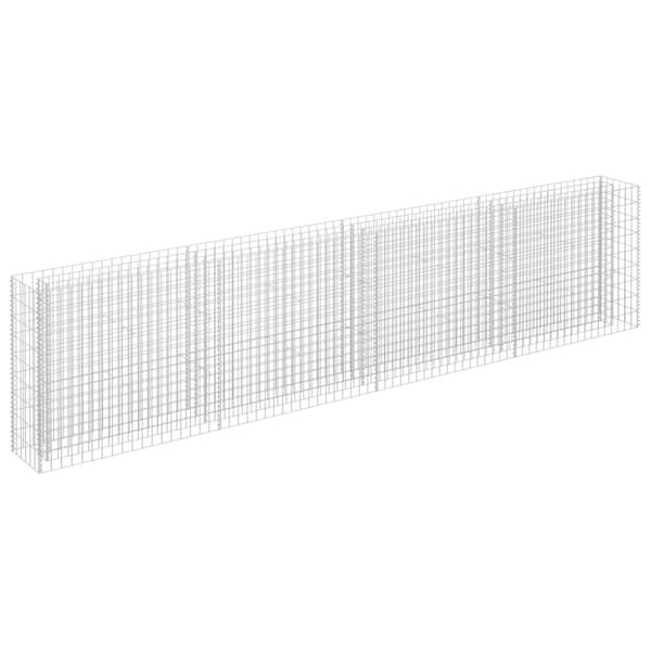vidaXL Korotettu kivikori/kukkalaatikko galvanoitu teräs 360x30x90 cm -  Kukkaruukut & istutuslaatikot