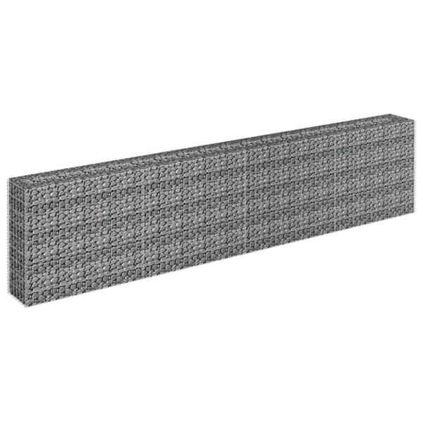 vidaXL Korotettu kivikori/kukkalaatikko galvanoitu teräs 360x30x90 cm -  Kukkaruukut & istutuslaatikot