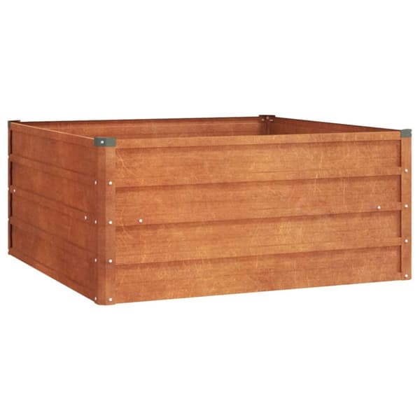 vidaXL Korotettu kukkalaatikko ruoste 100x100x45 cm Corten teräs -  Kukkaruukut & istutuslaatikot