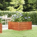 Pikkukuva 1 / 8: vidaXL Korotettu kukkalaatikko ruoste 100x100x45 cm Corten teräs -  Kukkaruukut & istutuslaatikot