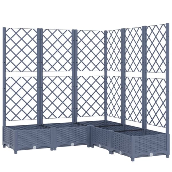 vidaXL plantekasse med espalier 120x120x121,5 cm PP mørkegrå -  Plantekrukker