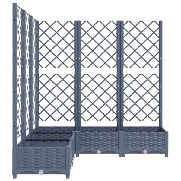 vidaXL plantekasse med espalier 120x120x121,5 cm PP mørkegrå -  Plantekrukker