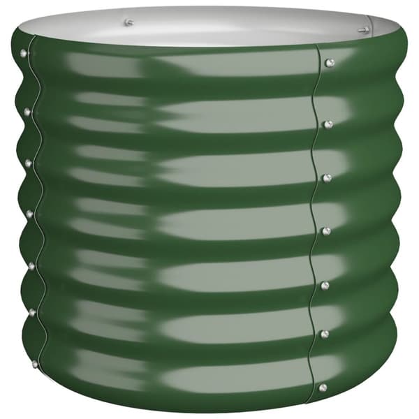 vidaXL plantekrukke 40x40x36 cm pulverlakeret stål grøn - Plantekrukker