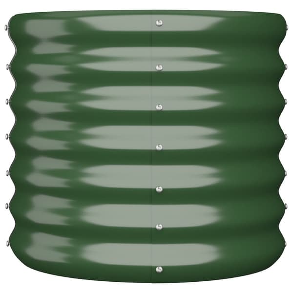 vidaXL plantekrukke 40x40x36 cm pulverlakeret stål grøn - Plantekrukker