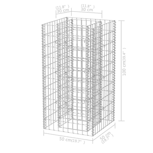 vidaXL Planteringsgabion upphöjd stål 50x50x100 cm - Krukor & odlingslådor