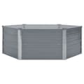 Miniatyrbillede 3 af 7: vidaXL hævet havekasse 129 x 129 x 46 gråt galvaniseret stål -  Plantekrukker
