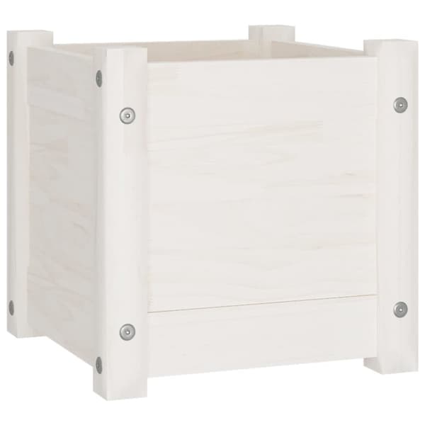 vidaXL Odlingslådor 2 st vit 31x31x31 cm massiv furu -  Krukor & odlingslådor