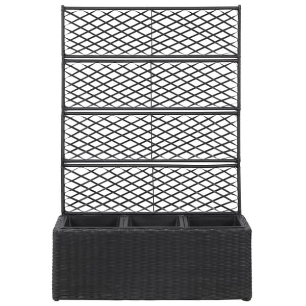 vidaXL espalier med plantekasse 3 krukker 83x30x130 cm polyrattan sort -  Plantekrukker