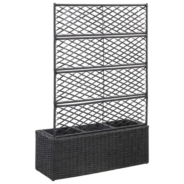 vidaXL espalier med plantekasse 3 krukker 83x30x130 cm polyrattan sort -  Plantekrukker