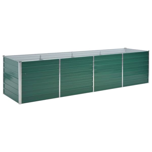 vidaXL forhøjet plantekasse 320x80x77 cm galvaniseret stål grøn - Plantekrukker