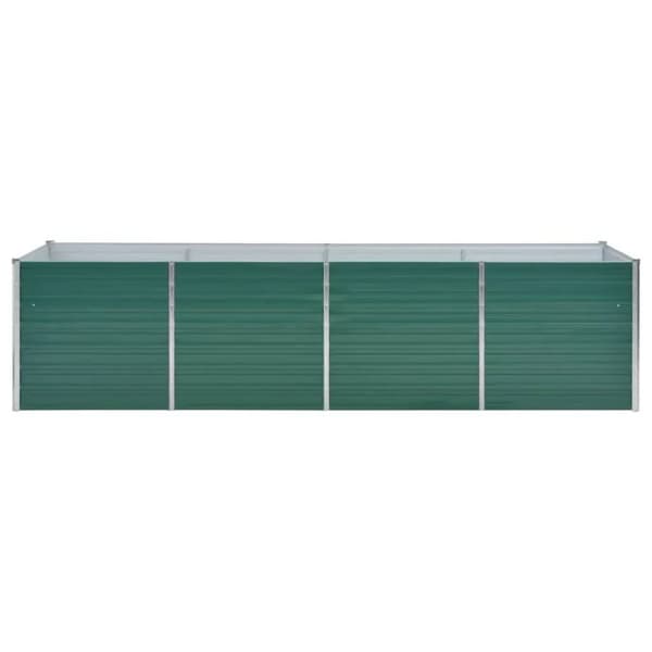 vidaXL forhøjet plantekasse 320x80x77 cm galvaniseret stål grøn - Plantekrukker