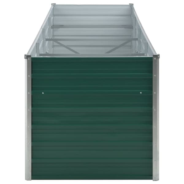 vidaXL forhøjet plantekasse 320x80x77 cm galvaniseret stål grøn - Plantekrukker