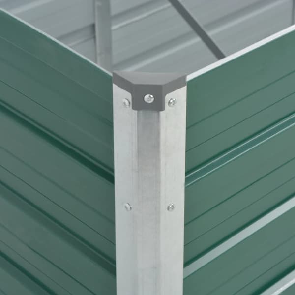 vidaXL forhøjet plantekasse 320x80x77 cm galvaniseret stål grøn - Plantekrukker