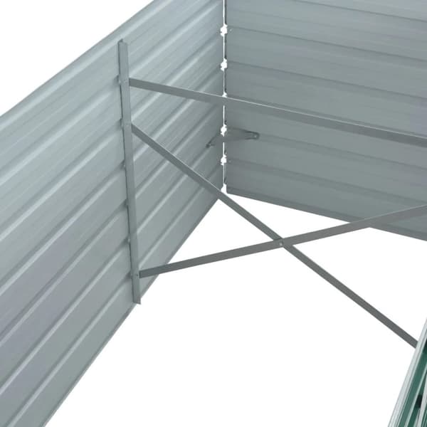 vidaXL forhøjet plantekasse 320x80x77 cm galvaniseret stål grøn -  Plantekrukker