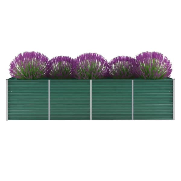 vidaXL forhøjet plantekasse 320x80x77 cm galvaniseret stål grøn -  Plantekrukker
