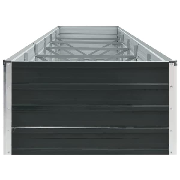 vidaXL Odlingslåda upphöjd galvaniserat stål 480x80x45 cm antracit -  Krukor & odlingslådor