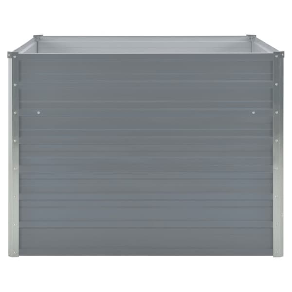 vidaXL hævet havekasse 100 x 100 x 77 galvaniseret stål gråt - Plantekrukker