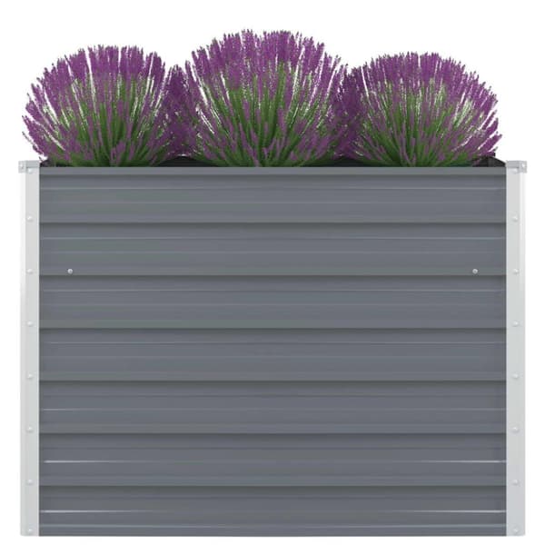 vidaXL hævet havekasse 100 x 100 x 77 galvaniseret stål gråt - Plantekrukker