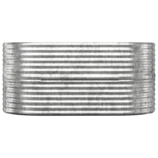 vidaXL plantekrukke 152x80x68 cm pulverlakeret stål sølvfarvet - Plantekrukker