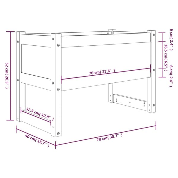 vidaXL plantekasse 78x40x52 cm massivt fyrretræ - Plantekrukker