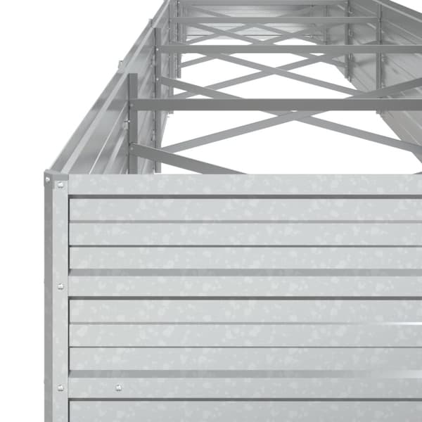 vidaXL højbed 600x80x45 cm galvaniseret stål sølvfarvet - Plantekrukker