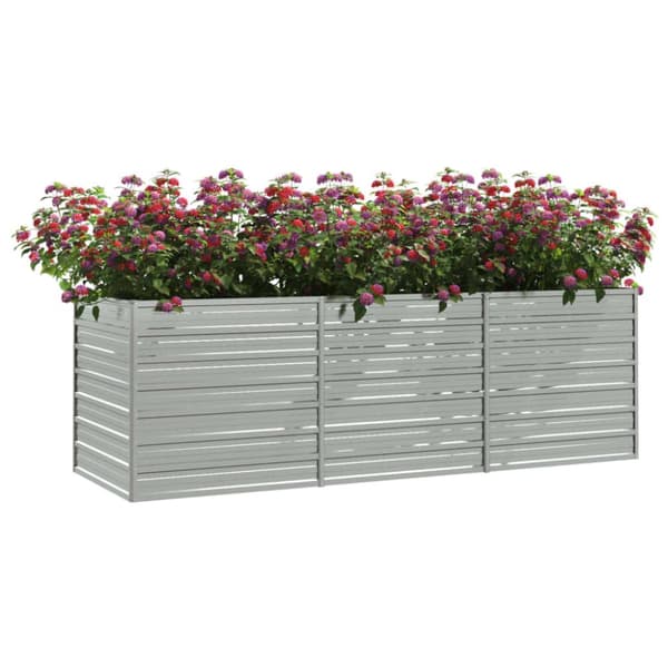 vidaXL højbed 240x80x77 cm galvaniseret stål sølvfarvet -  Plantekrukker
