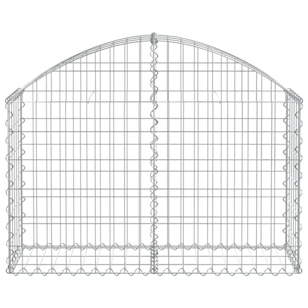 vidaXL Kaareva kivikori 100x30x60/80 cm galvanoitu rauta -  Kukkaruukut & istutuslaatikot