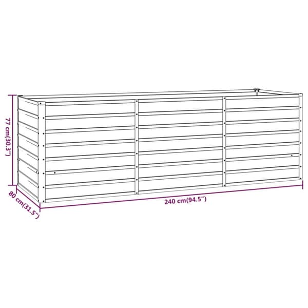 vidaXL højbed 240x80x77 cm cortenstål rustfarvet -  Plantekrukker