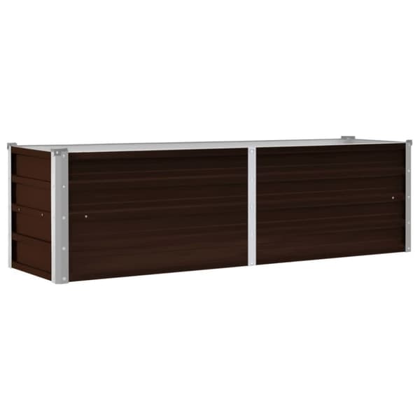 vidaXL hævet plantekasse 160x40x45 cm galvaniseret stål brun - Plantekrukker