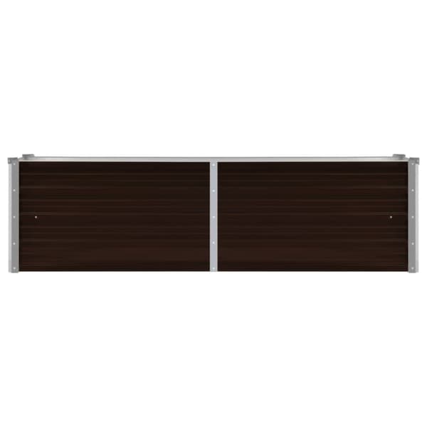 vidaXL hævet plantekasse 160x40x45 cm galvaniseret stål brun - Plantekrukker