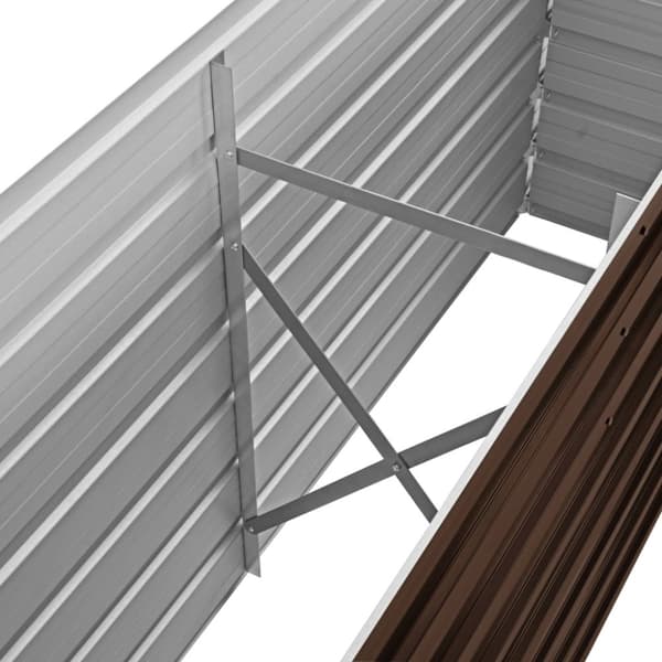 vidaXL hævet plantekasse 160x40x45 cm galvaniseret stål brun - Plantekrukker