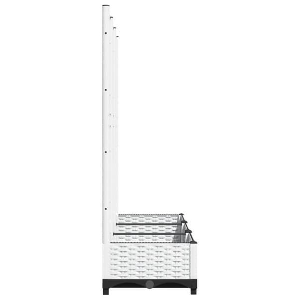 vidaXL plantekasse med espalier 120x40x121,5 cm PP hvid -  Plantekrukker