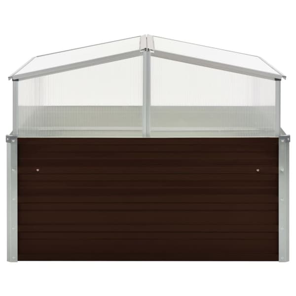 vidaXL Växthus brun 100x100x85 cm galvaniserat stål -  Krukor & odlingslådor