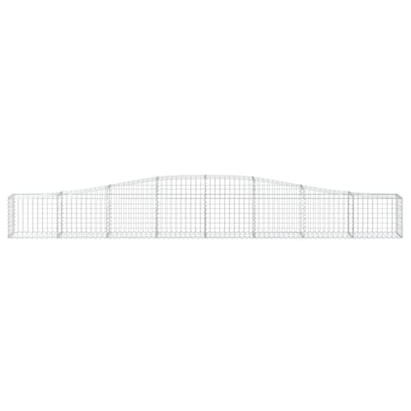 vidaXL Kaareva kivikori 400x30x40/60 cm galvanoitu rauta -  Kukkaruukut & istutuslaatikot