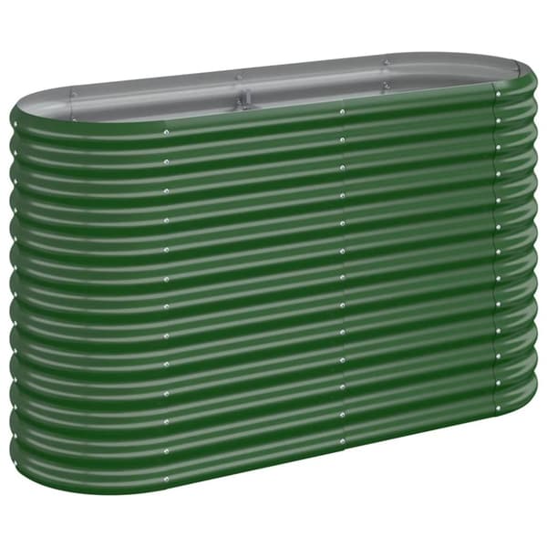 vidaXL plantekasse 114x40x68 cm pulverlakeret stål grøn -  Plantekrukker