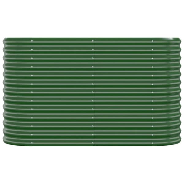 vidaXL plantekasse 114x40x68 cm pulverlakeret stål grøn -  Plantekrukker