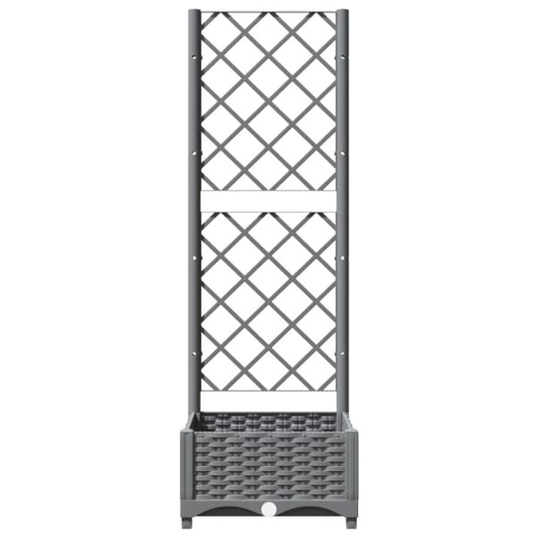 vidaXL plantekasse med espalier 40x40x121,5 cm PP lysegrå - Plantekrukker