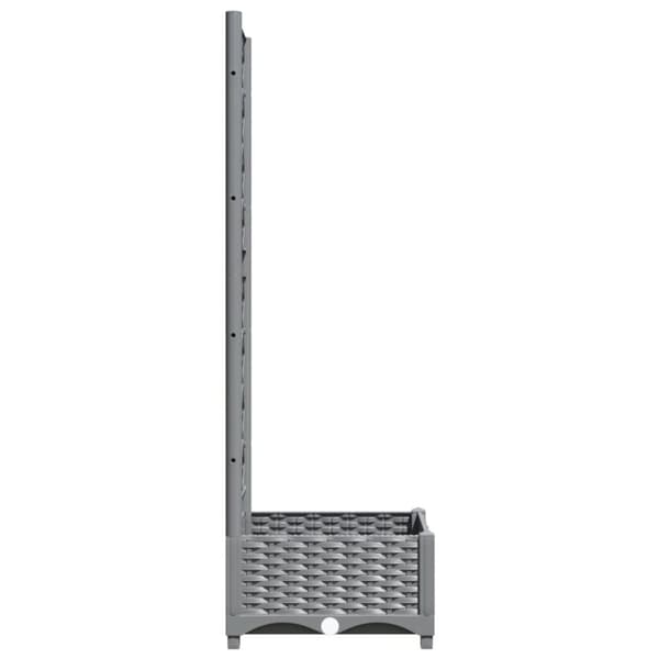 vidaXL plantekasse med espalier 40x40x121,5 cm PP lysegrå - Plantekrukker