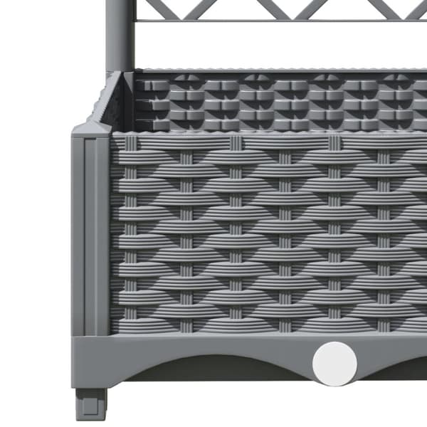 vidaXL plantekasse med espalier 40x40x121,5 cm PP lysegrå - Plantekrukker